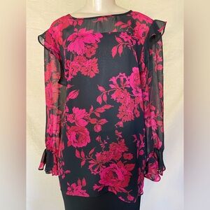 Roz & Ali Black and Pink Blouse